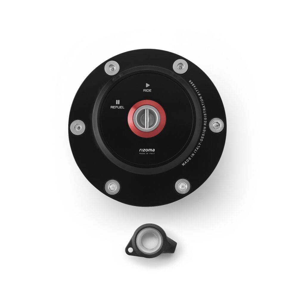 Rizoma Gas Cap Black for Triumph Daytona 675/Daytona 675 R ABS/Speed Triple 1050/1050 R ABS/Street Triple 675/675 RX ABS/Tiger