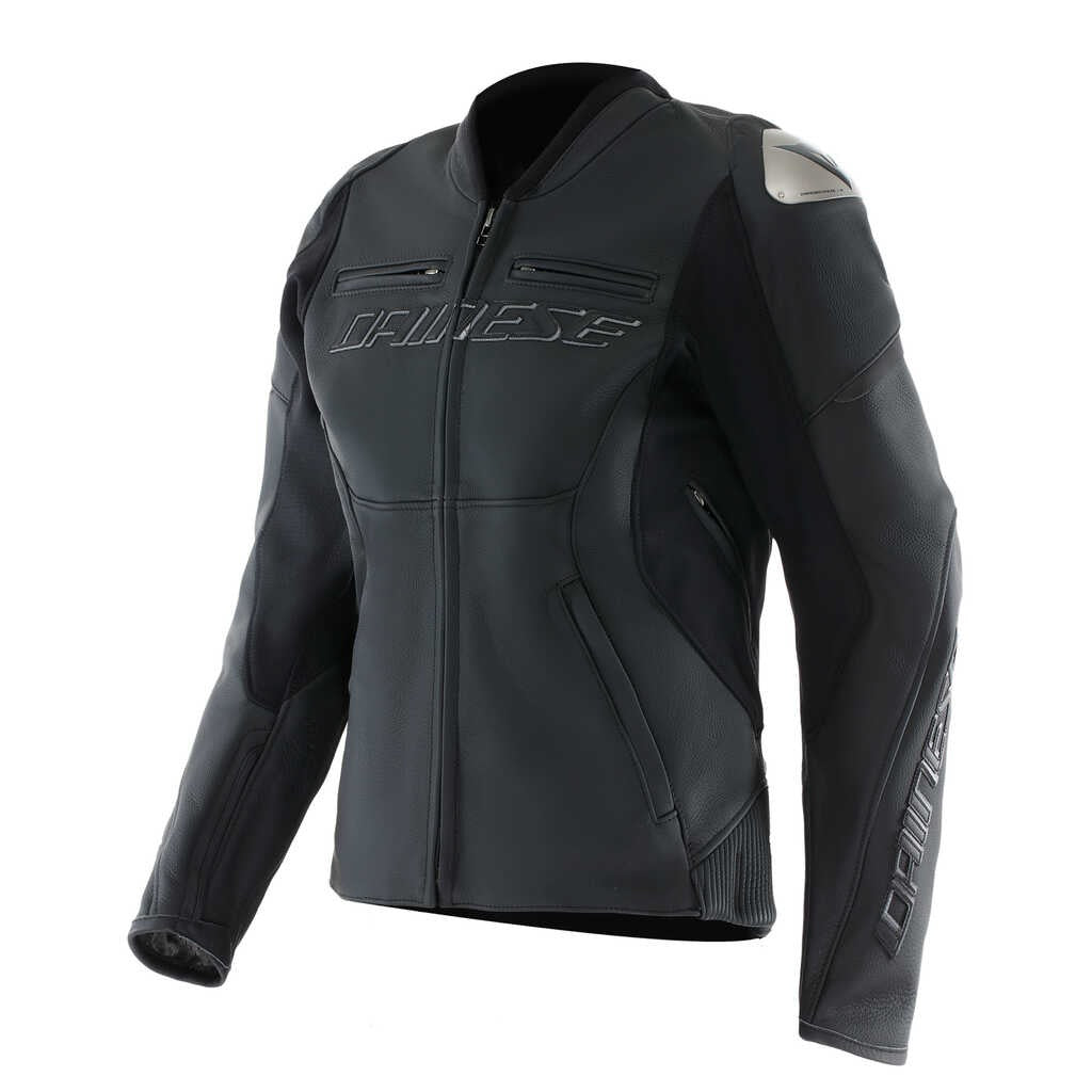 Dainese Racing 5 Black/Black Womens Perforated Leather Jacket