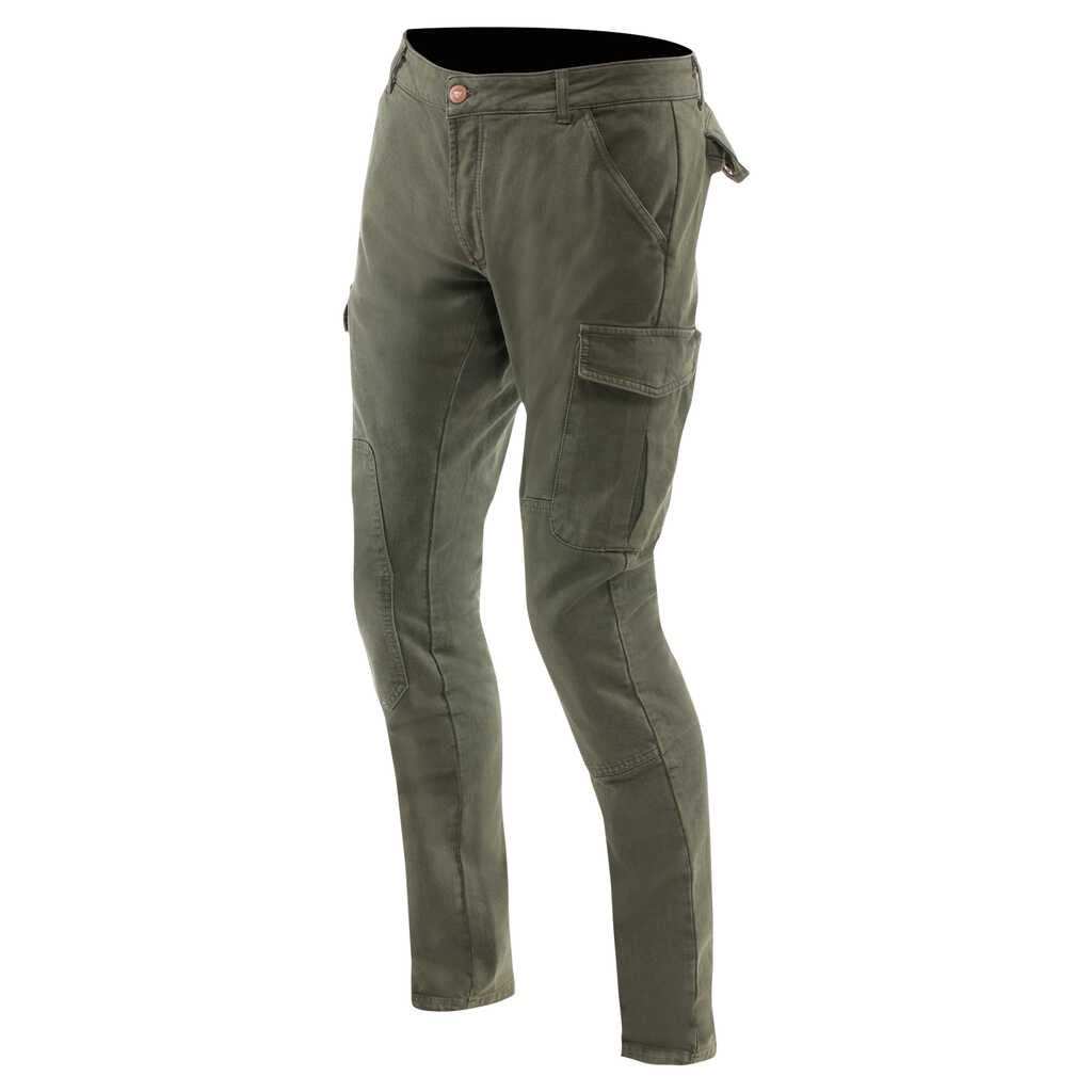 Dainese Cargo Slim Tapered Army-Green Textile Pants