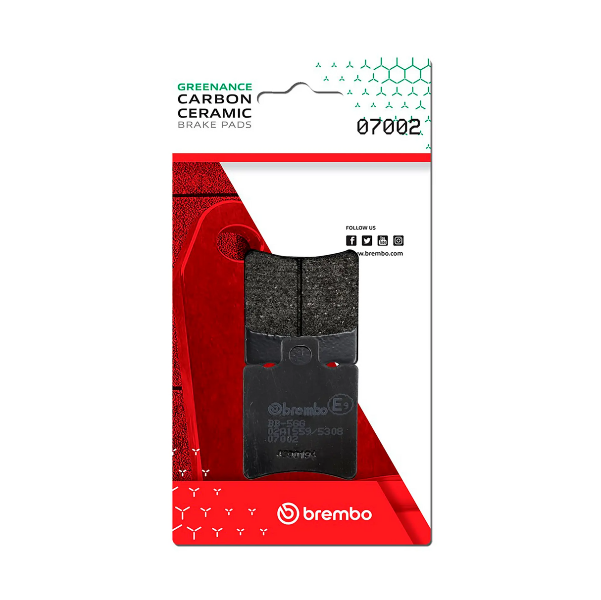 Brembo B-07002 Scooter (CC) Carbon Ceramic Rear Brake Pad (07002)