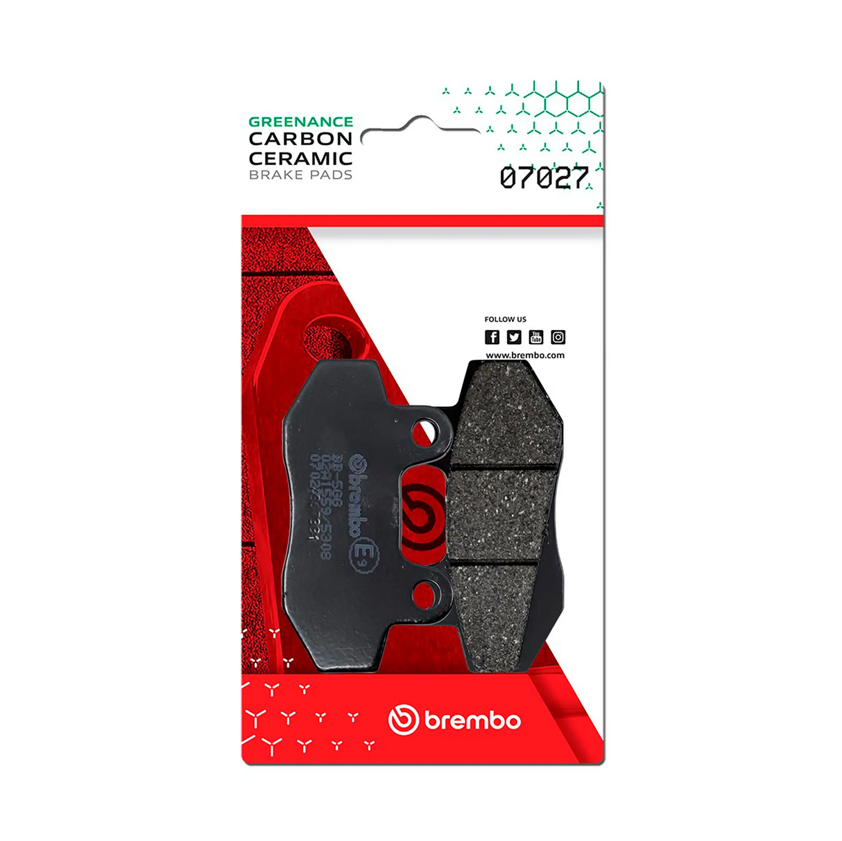 Brembo B-07027 Scooter (CC) Carbon Ceramic Rear Brake Pad (07027)