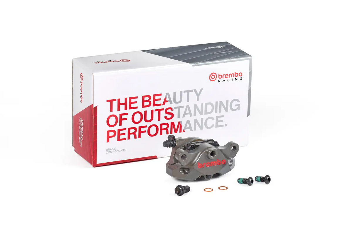Brembo P4 34 84mm Rear Billet Brake Caliper Kit Black for Ducati Models