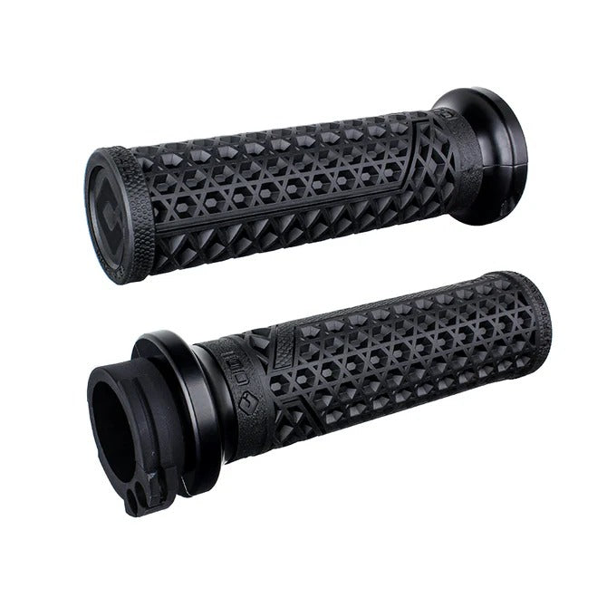 ODI Grips ODI-V31VHCWB-MB Vans Signature Lock-On Handgrips Black/Black for H-D w/Throttle Cable