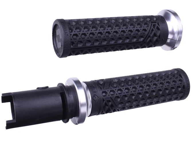 ODI Grips ODI-V31VHTCB-S Vans Signature Lock-On Handgrips Black/Silver for Harley-Davidson CVO Touring 23-Up/Street Glide/Road Glide 24-Up/Touring/Softail 25-Up