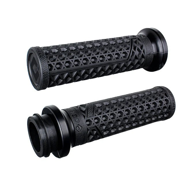 ODI Grips ODI-V31VHTWB-MB Vans Signature Lock-On Handgrips Black/Black for Harley-Davidson Big Twin 08-24 w/Throttle-By-Wire