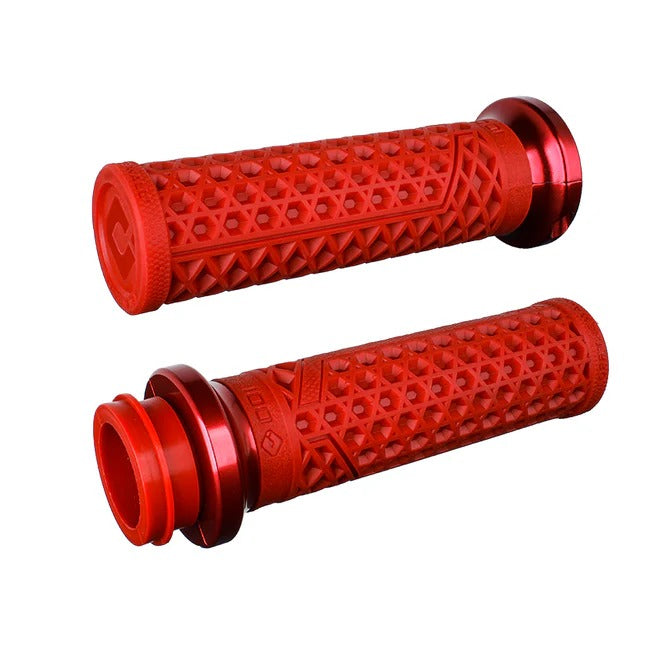 ODI Grips ODI-V31VHTWDR-R Vans Signature Lock-On Handgrips Red/Red for Harley-Davidson Big Twin 08-24 w/Throttle-By-Wire