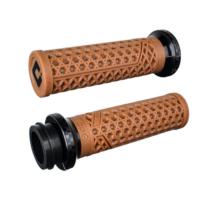 ODI Grips ODI-V31VHTWGR-BC Vans Signature Lock-On Handgrips Gum Rubber/Black Checker for Harley-Davidson Big Twin 08-24 w/Throttle-by-Wire