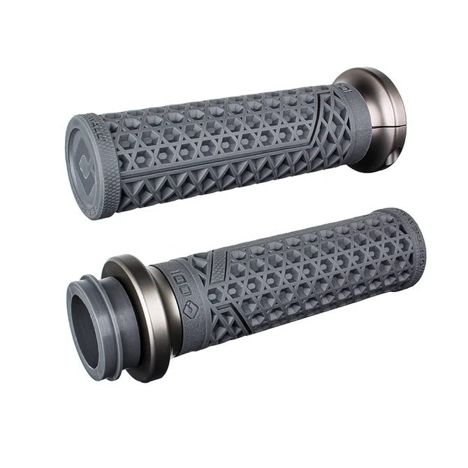 ODI Grips ODI-V31VHTWH-H Vans Signature Lock-On Handgrips Graphite/Gun Metal for Harley-Davidson Big Twin 08-24 w/Throttle-By-Wire