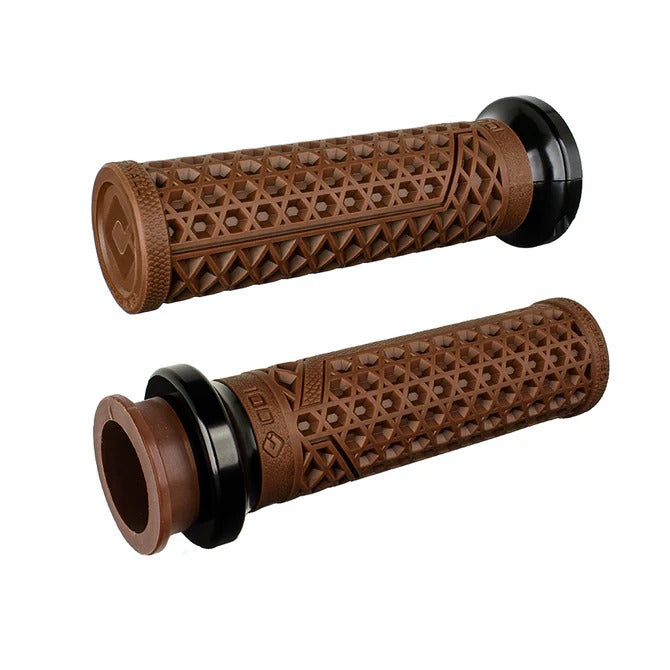 ODI Grips ODI-V31VITWN-B Vans Signature Lock-On Handgrips Brown/Black for Indian Touring 18-Up