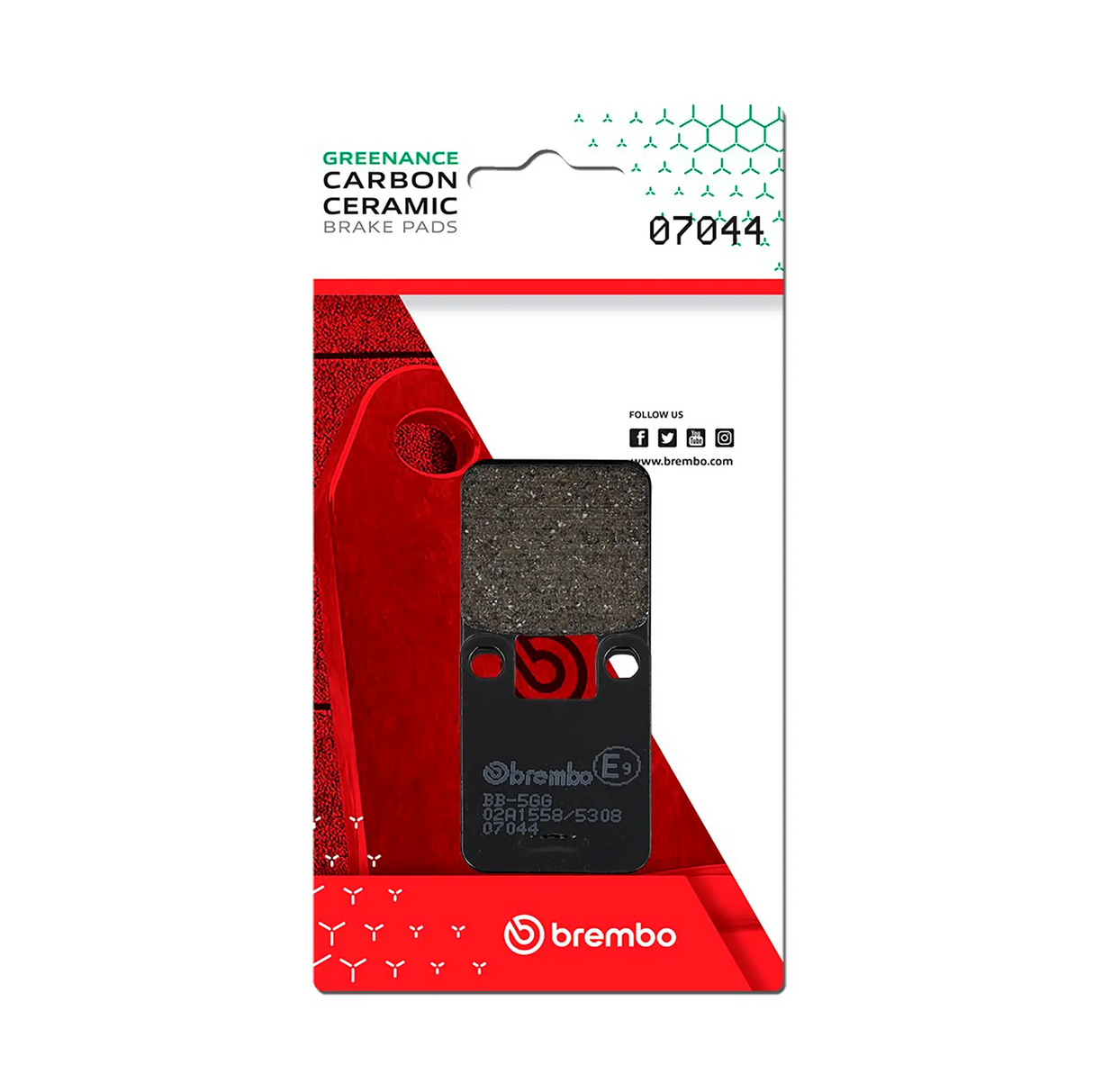 Brembo B-07044 Scooter (CC) Carbon Ceramic Rear Brake Pad (07044)