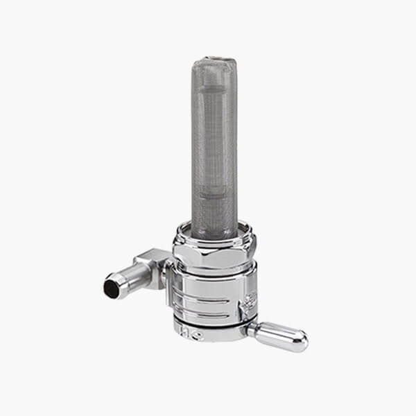 Golan Products Inc GP-76-312F High-Flow Petcock w/22mm Thread & 5/16" Forward Facing Fuel Outlet Chrome for Harley-Davidson Softail 84-06/Dyna 91-06/FXR 82-94/Touring 88-06/Sportster 75-06/4 Speed Big Twin 75-86