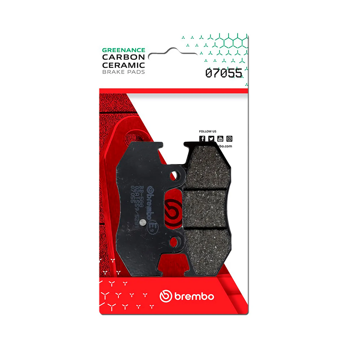 Brembo B-07055 Scooter (CC) Carbon Ceramic Rear Brake Pad (07055)