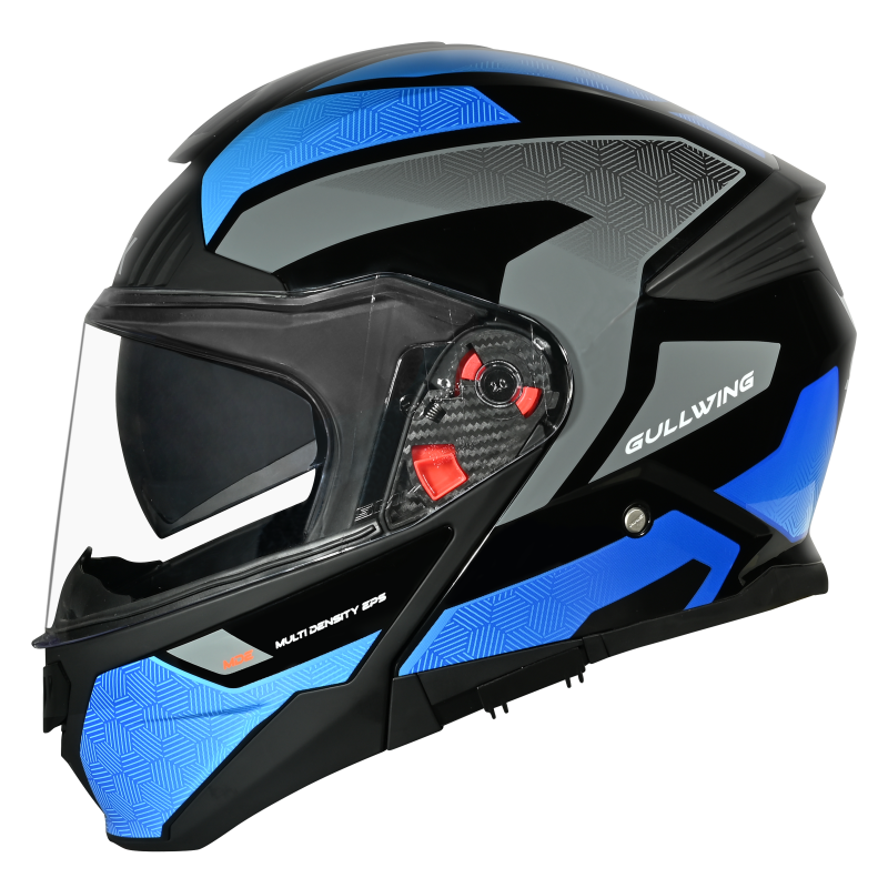 SMK Gullwing Sonic Gloss Black/Blue/Grey GL256 Helmet