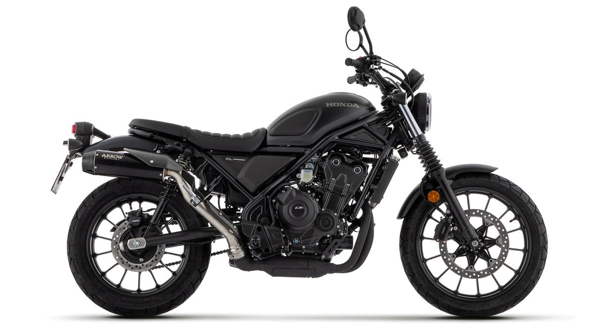 Arrow 74513RB Rebel Stainless Steel Dark Slip-On Muffler w/Carbon End Cap for Honda CL500 23-24