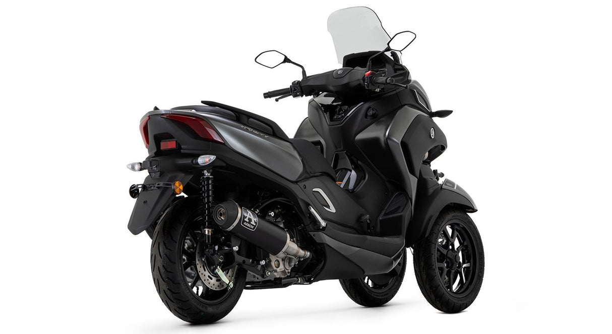 Arrow 53542AKN Urban Aluminium Dark Slip-On Muffler w/Carbon End Cap for Yamaha Tricity 300/XMAX 300 21-24