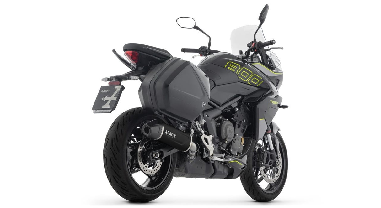 Arrow 72668AKN Indy Race Evo Aluminium Dark Slip-On Muffler w/Carbon End Cap for Triumph Tiger Sport 800 25-Up