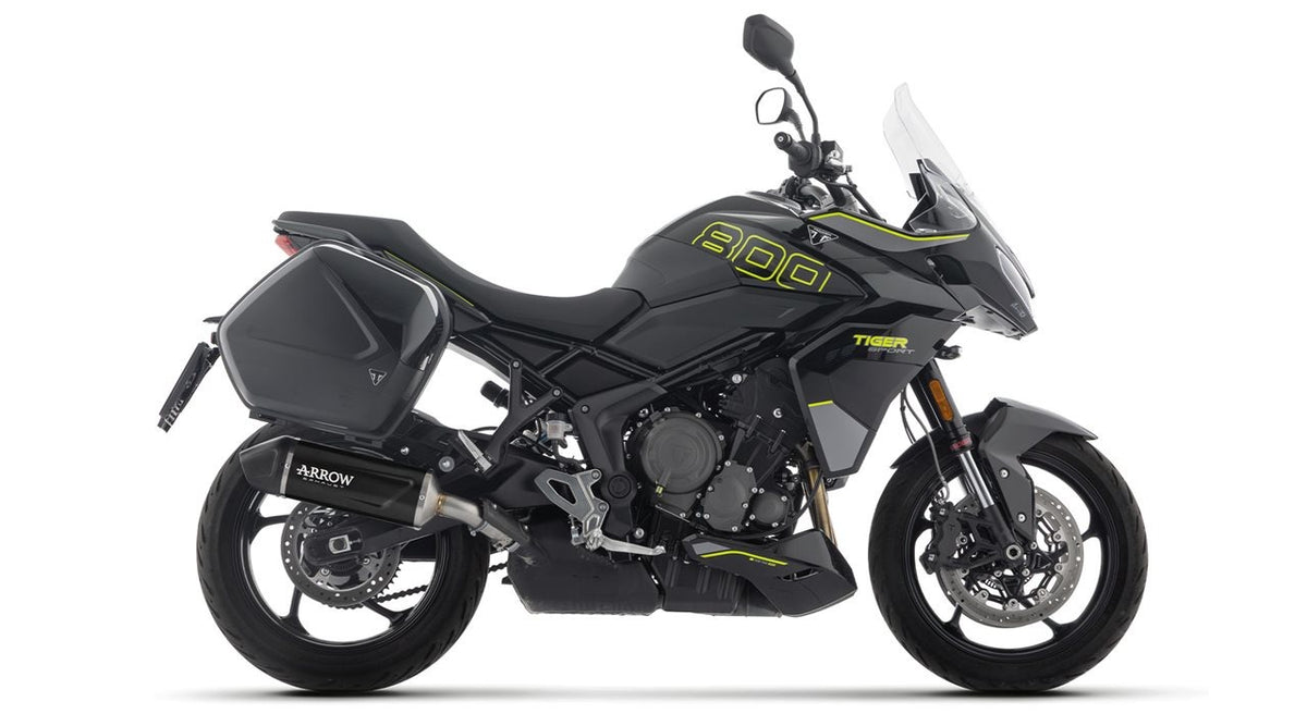 Arrow 72668AKN Indy Race Evo Aluminium Dark Slip-On Muffler w/Carbon End Cap for Triumph Tiger Sport 800 25-Up