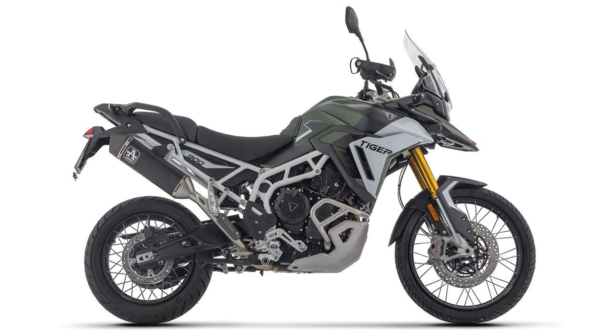 Arrow 72006VAN Veloce Aluminium Dark Slip-On Muffler w/Carbon End Cap for Triumph Tiger 900 GT/Tiger 900 GT Pro 24-Up