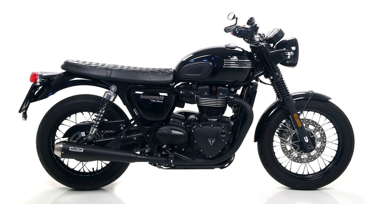 Arrow 71853PRN Pro-Race Nichrom Dark Slip-On Mufflers for Triumph Bonneville T100 17-20/Bonneville T120 16-19