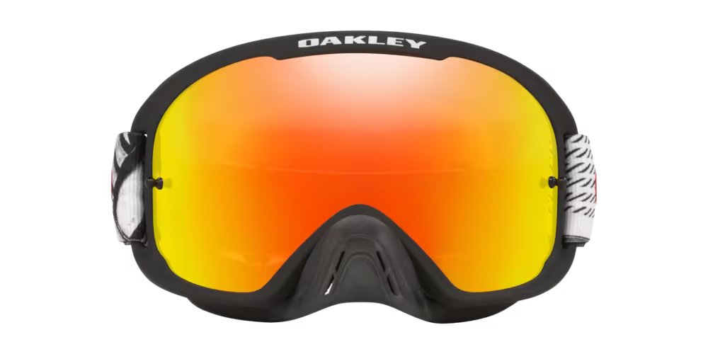 Oakley O-Frame 2.0 PRO MX Goggles w/Black Forge Strap & Fire Iridium Lenses