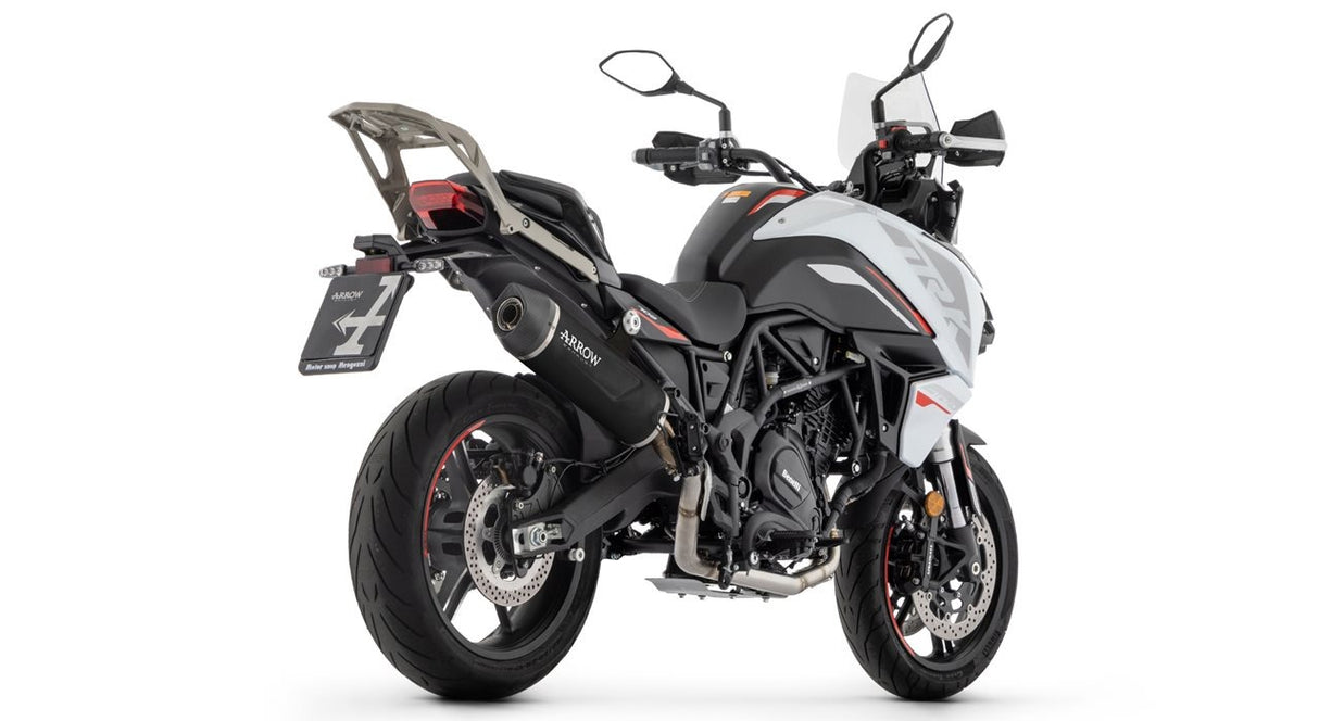 Arrow 71960AKN Indy Race Evo Aluminium Dark Slip-On Muffler w/Carbon End Cap for Benelli TRK 702/TRK 702X 23-Up