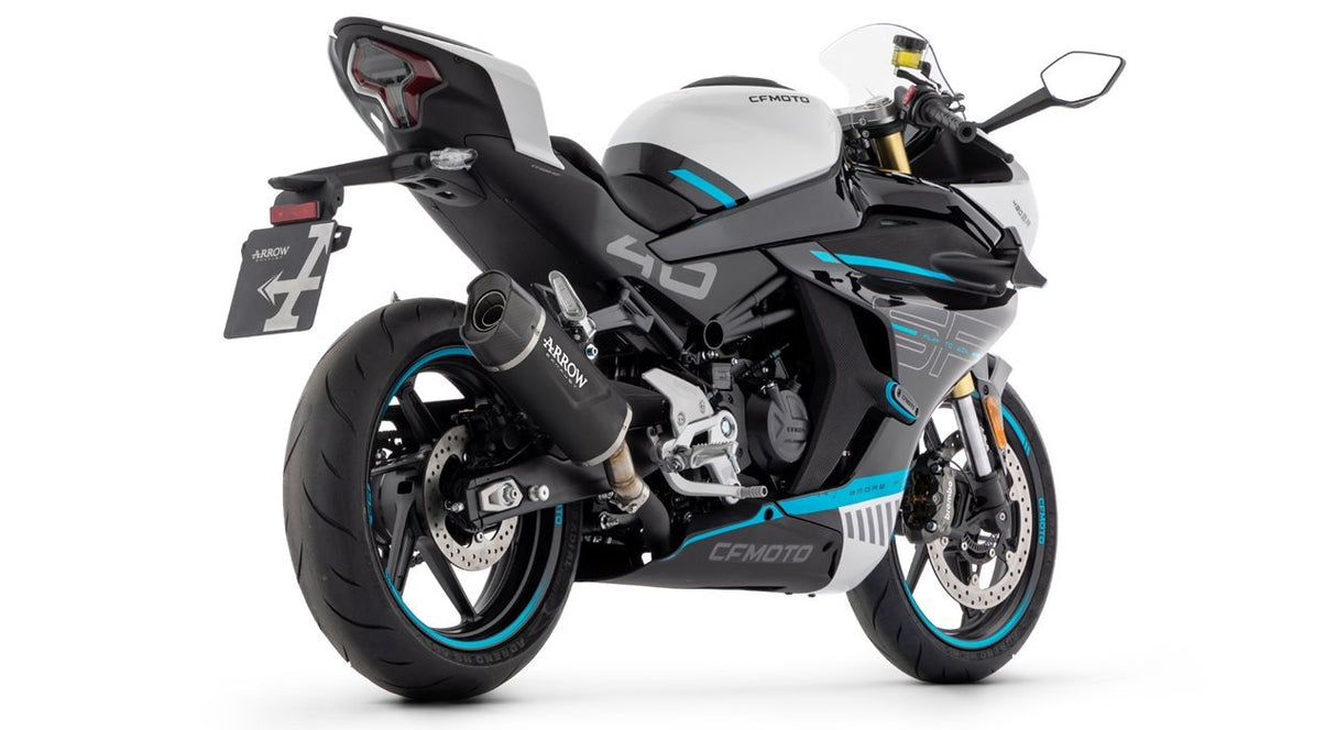 Arrow 71959AKN Indy Race Evo Aluminium Dark Slip-On Muffler w/Carbon End Cap for CF Moto 450NK/450SR 23-Up