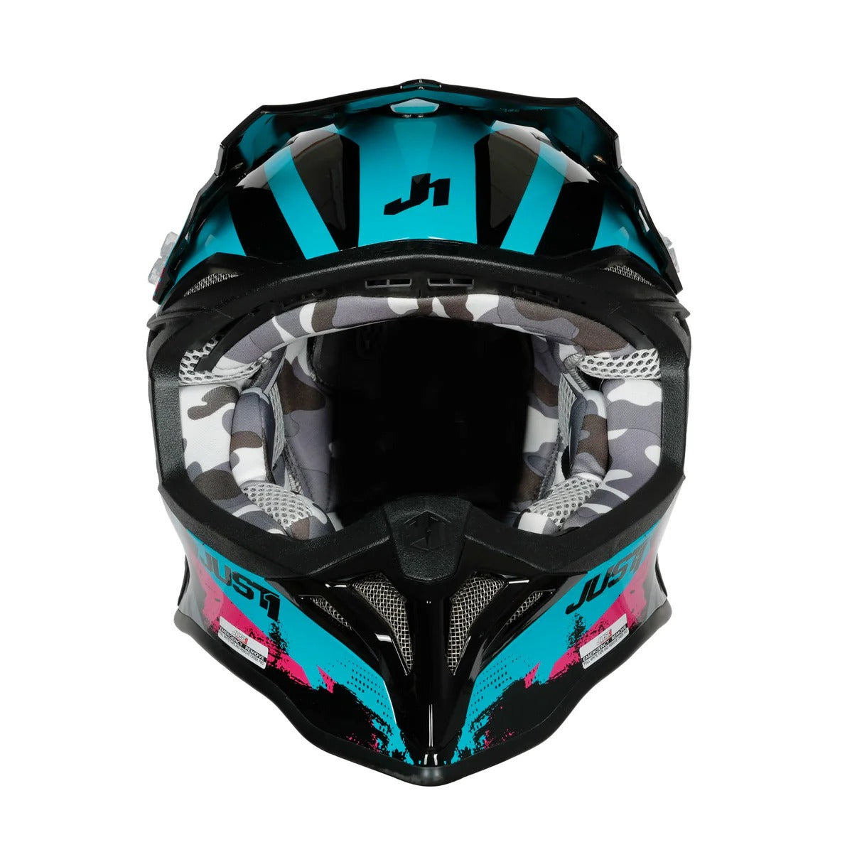 Just1 J39 Marshall Matte Teal/Black/Pink Helmet