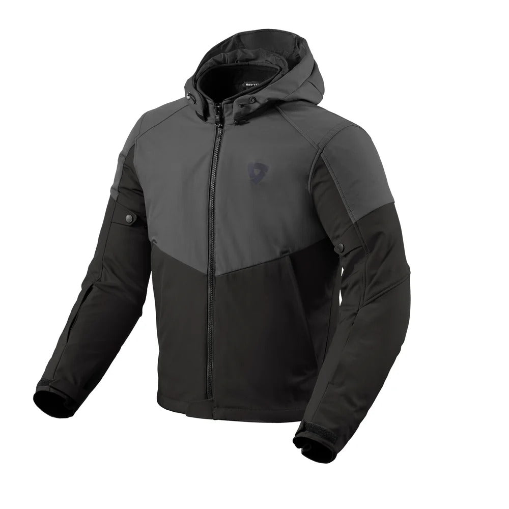REV'IT! Afterburn H2O Black/Anthracite Textile Hoodie Jacket