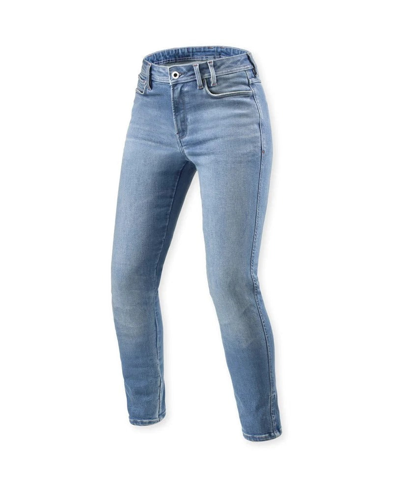 REV'IT! Shelby 3 Skinny Light Blue Vintage Short Leg Womens Jeans
