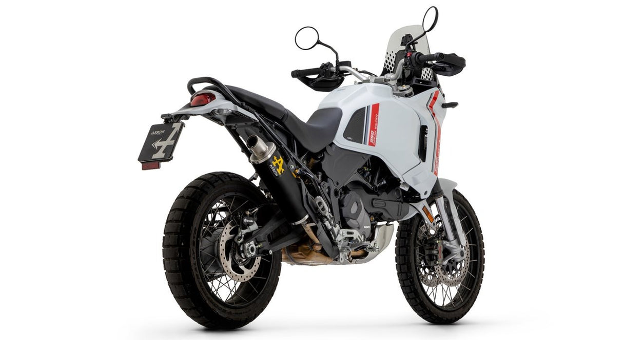 Arrow 72638AON Indy Race Aluminium Dark Slip-On Muffler w/Steel End Cap for Ducati Desert X 950 22-25