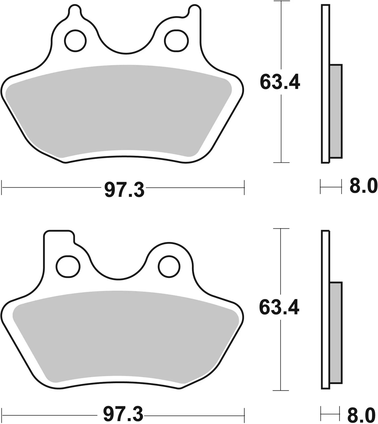 Brembo B-07HD16SA Road (SP) Sintered Rear Brake Pad (07HD16.SA)