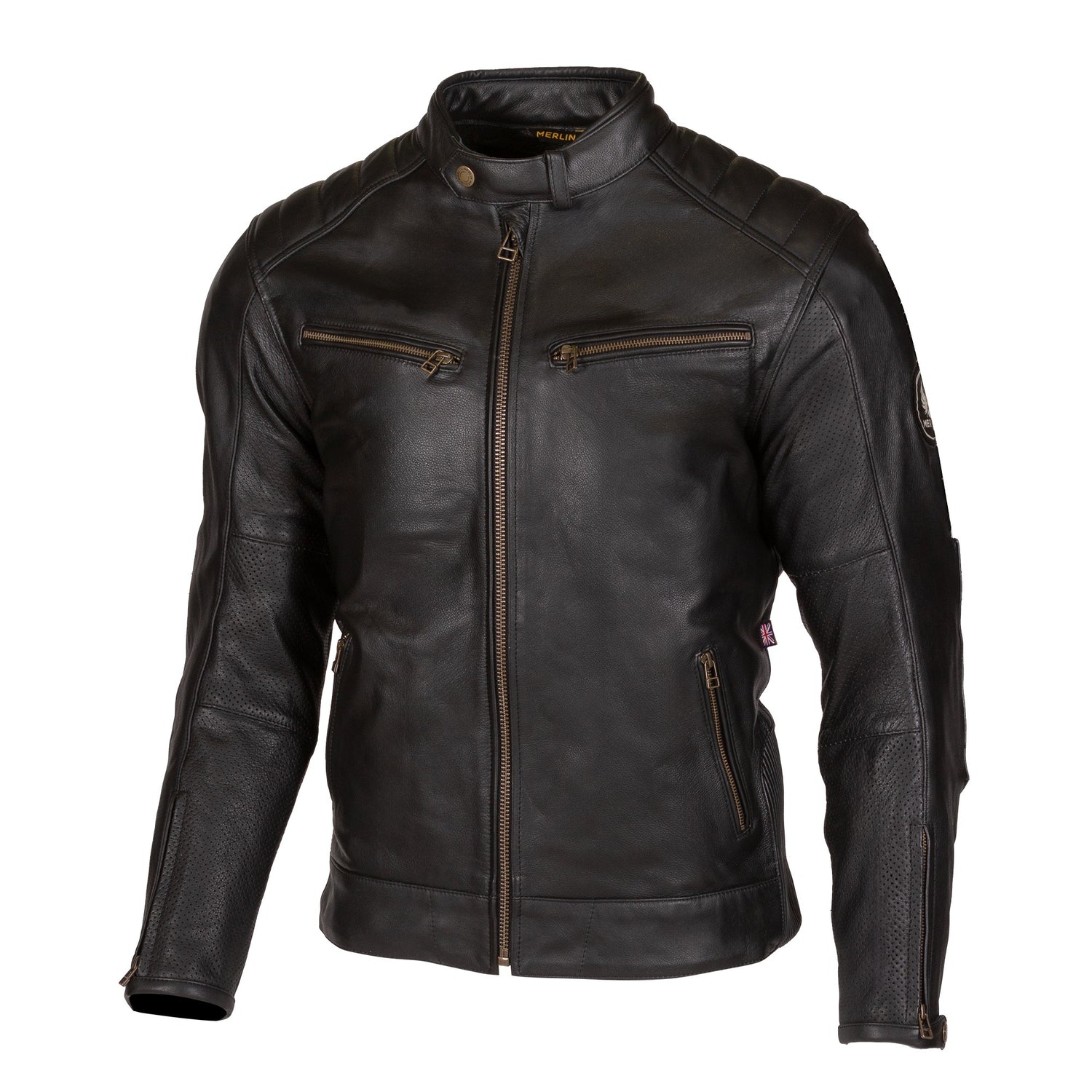 Merlin Chase II D3O Black Perforated Leather Jacket