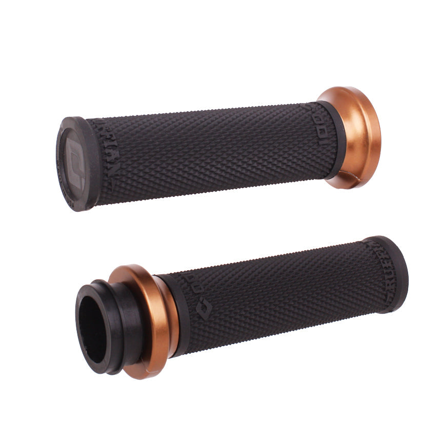 ODI Grips ODI-V30HTWB-Z Ruffian Lock-On Handgrips Black/Bronze for Harley-Davidson Big Twin 08-24 Models w/Throttle-By-Wire