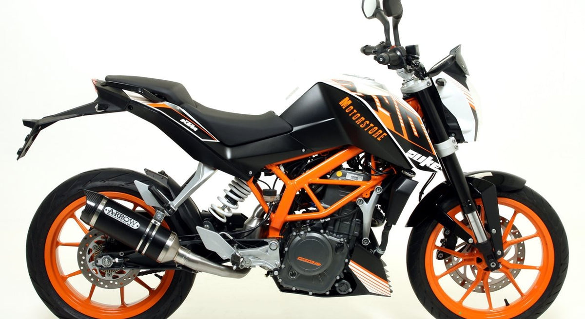 Arrow 71813AKN Thunder Dark Aluminium Slip-On Muffler w/Carbon End Cap for KTM RC 125 15-16/Duke 390 13-16/RC 390 15-16