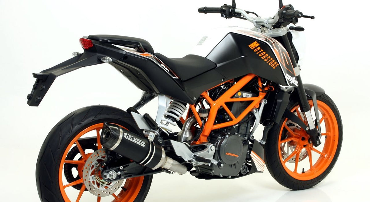 Arrow 71813AKN Thunder Dark Aluminium Slip-On Muffler w/Carbon End Cap for KTM RC 125 15-16/Duke 390 13-16/RC 390 15-16