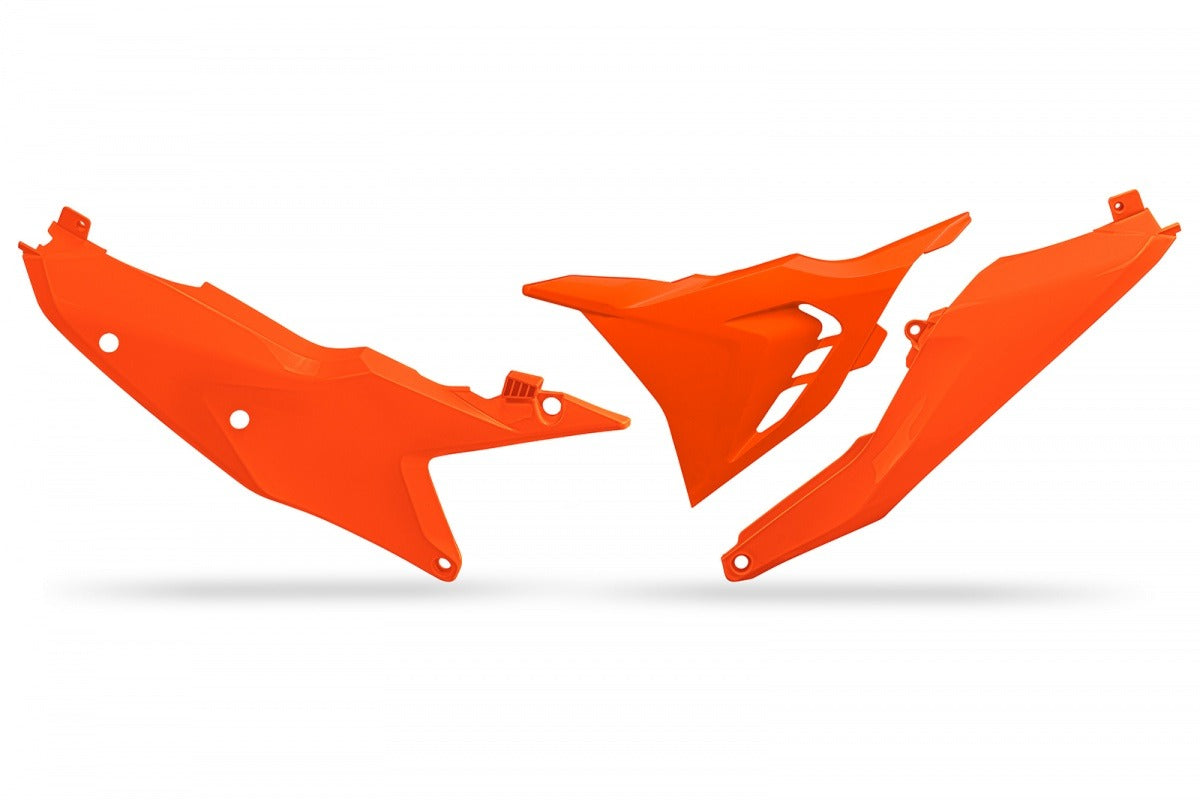 UFO Side Panels & Left Vented Airbox Cover Neon Orange for KTM SX 150 25-Up/SX 125-300/SX-F 250-450 23-Up/EXC 150-300/EXC-F 250-500/XC-W 125-300 24-Up/XW-F 350/500 2024