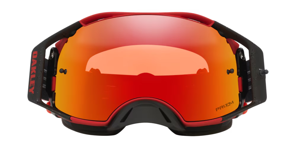 Oakley Airbrake MX Goggles w/Red Motion Strap & Prizm MX Torch Iridium Lenses