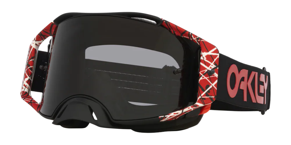 Oakley Airbrake MX Goggles w/Red Eddie Strap & Dark Grey Lenses