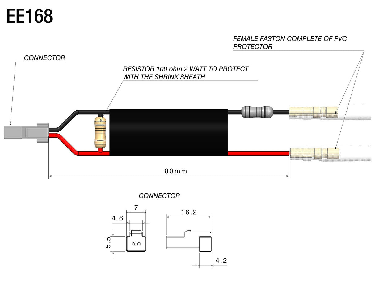 Rizoma R-EE168H Wiring Kit w/Resistors for Turn Signals