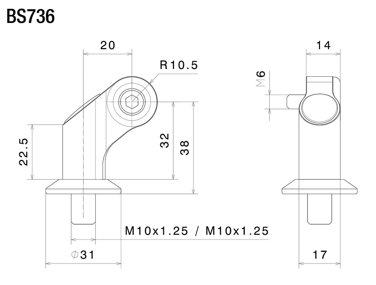 Rizoma Side Mount Mirror Adapter Black for Ducati Multistrada Enduro 1200/1200 S ABS/1200 S/ABS/Multistrada 1260/S/Pikes Peak