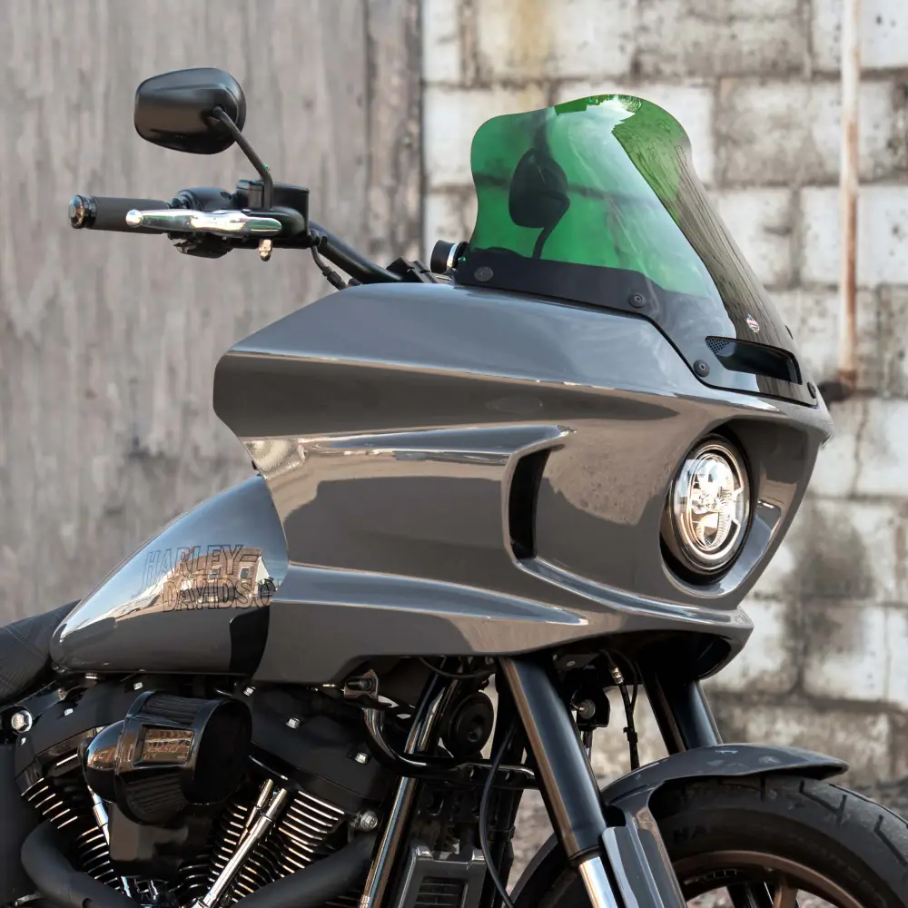 Klock Werks KKC-2310-1009 8" Flare Kolor Windshield Green Ice for Harley-Davidson Low Rider ST 22-Up Models