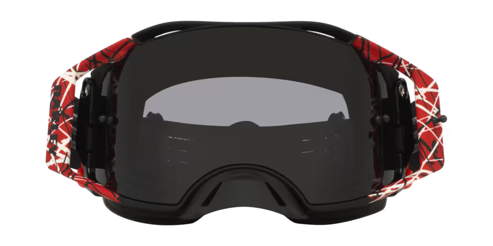 Oakley Airbrake MX Goggles w/Red Eddie Strap & Dark Grey Lenses