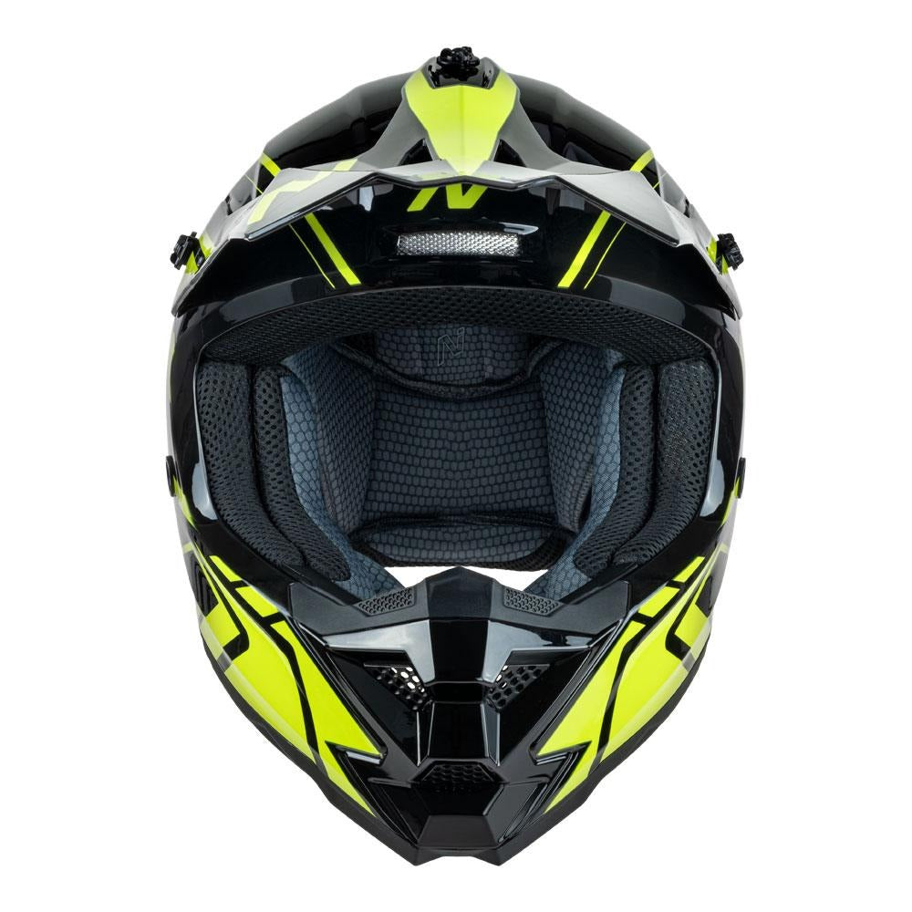 Nitro MX710 Shard II Gloss Fluro Yellow/Black Youth Helmet