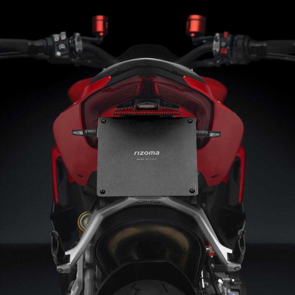Rizoma Fox License Plate Support Kit Black for Ducati Panigale V4/Panigale V2/Streetfighter V2