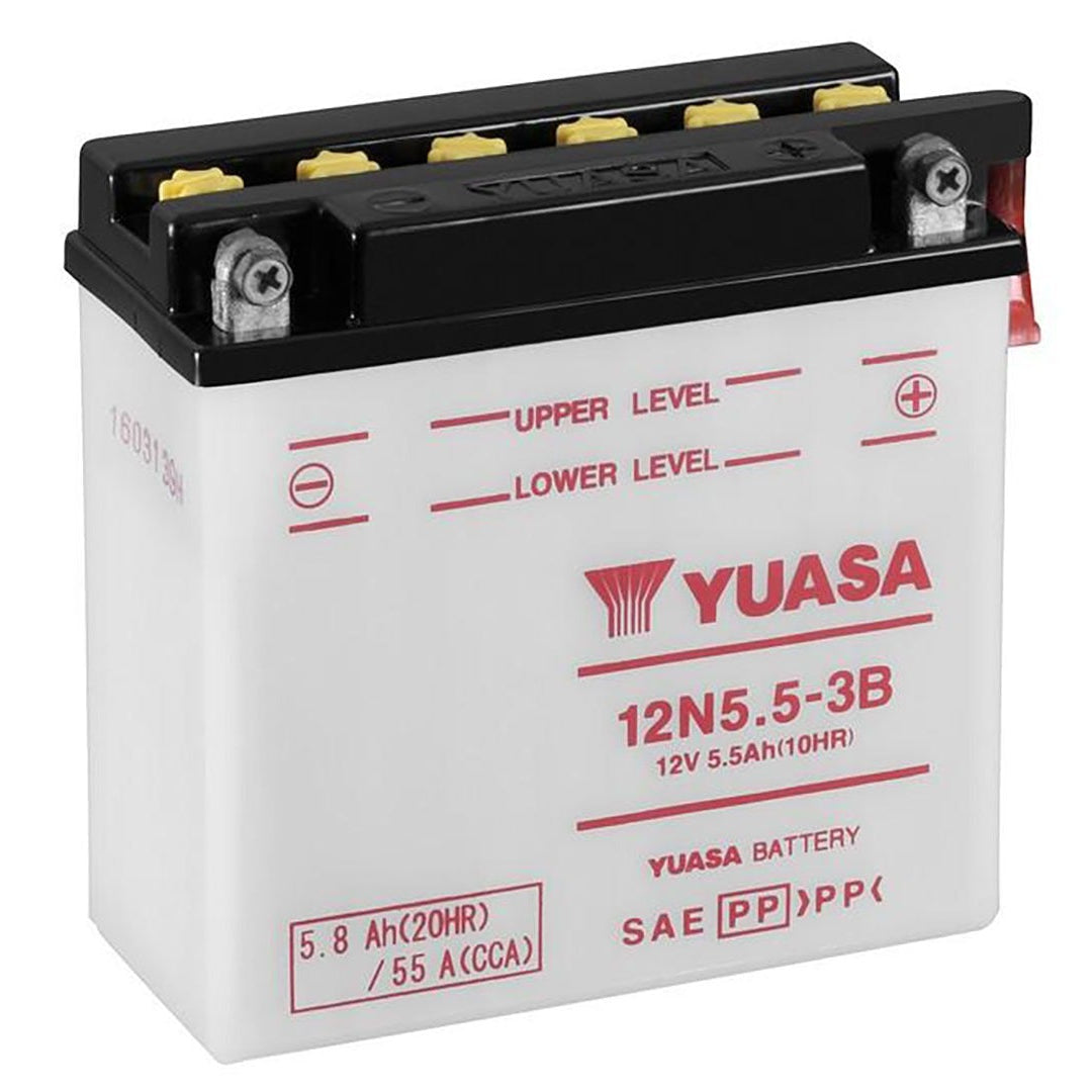 Yuasa 12N5.5-3B Conventional Series 12V 5.5Ah/55CCA Battery