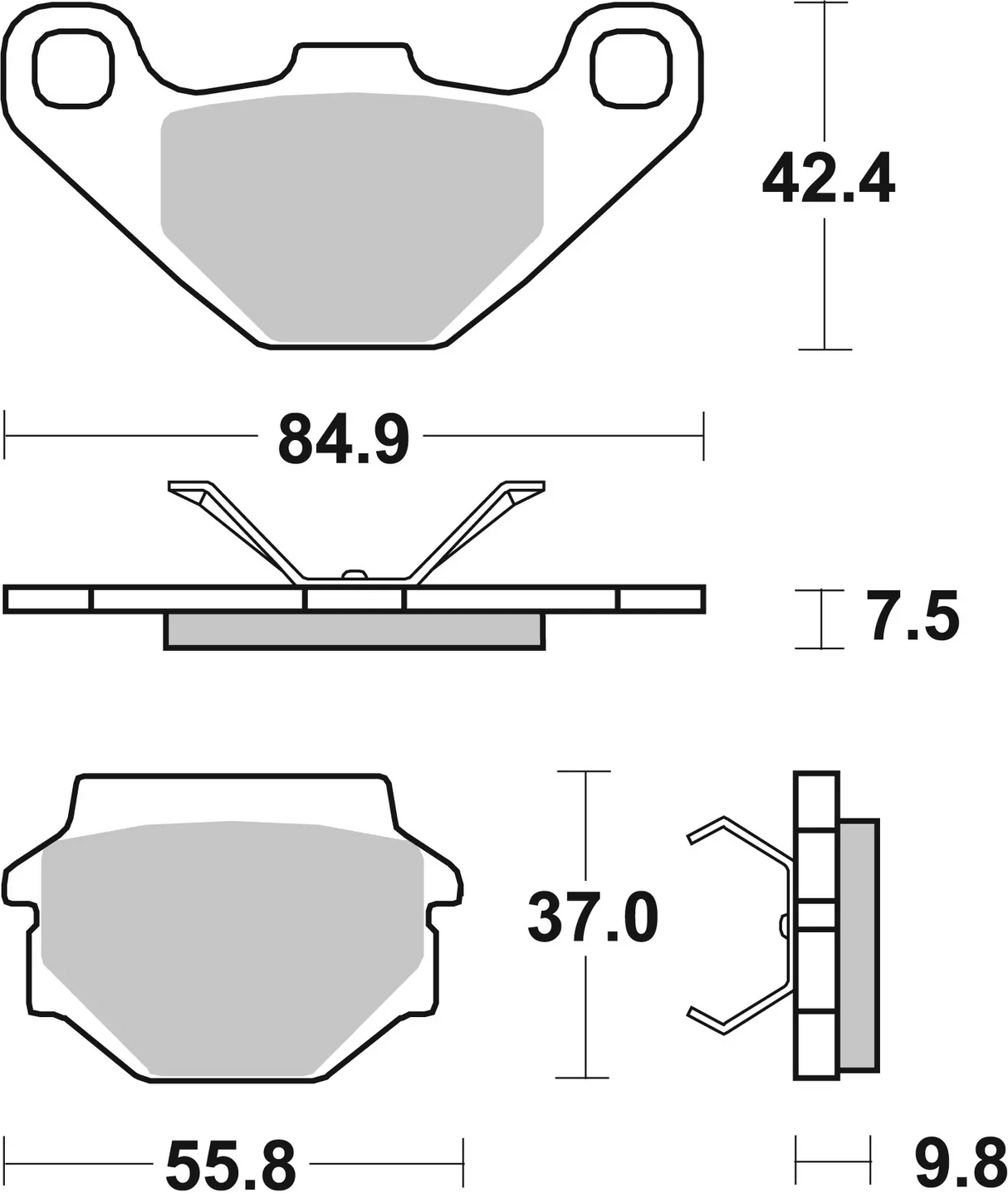 Brembo B-07BB07TT Off Road (TT) Carbon Ceramic Rear Brake Pad (07BB07.TT)