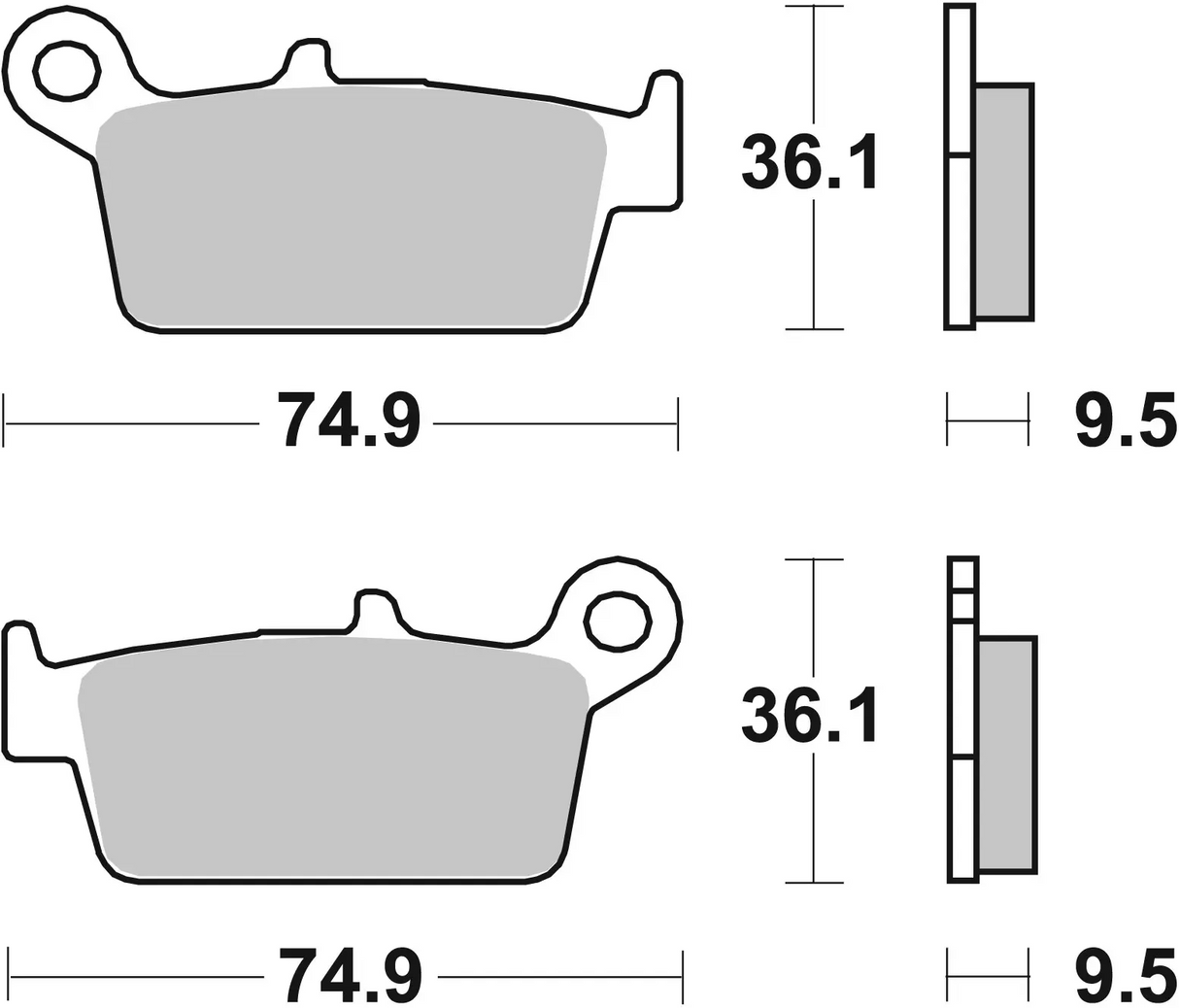Brembo B-07HO26TT Off Road (TT) Carbon Ceramic Rear Brake Pad (07HO26.TT)
