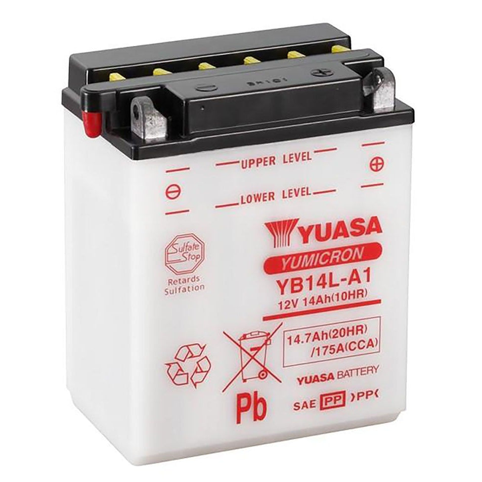 Yuasa YB14L-A1 Yumicron Series 12V 14Ah/175CCA Battery