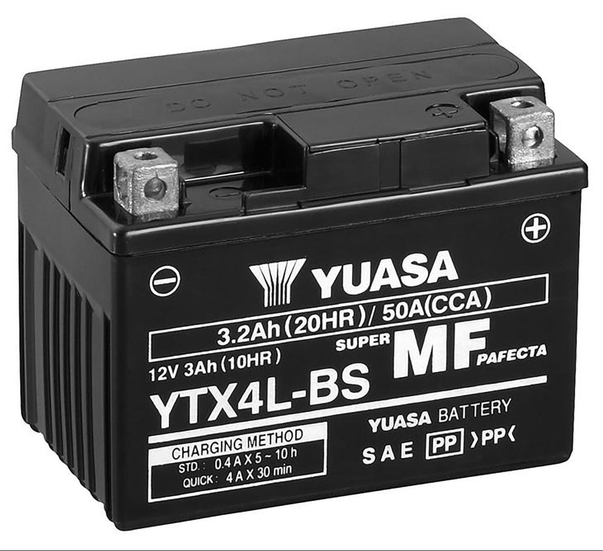 Yuasa YTX4L-BS YTX Series 12V 3Ah/50CCA Maintenance Free Battery