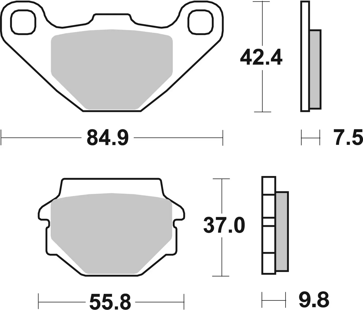 Brembo B-07KS04SD Off Road (SD) Sintered Rear Brake Pad (07KS04.SD)
